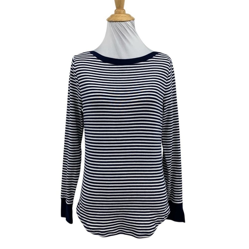 Lauren Ralph Lauren Shirt Womens M Medium Stripe Long Sleeve Button Shoulder